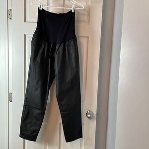 Indigo Blue Maternity Black Coated Denim Jeans - Size XL